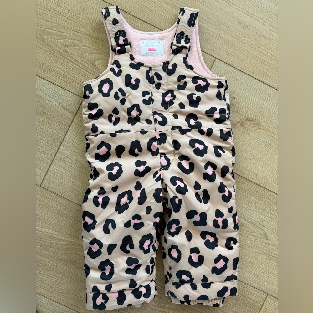 The Children's Place Pink Leopard Kid’s Snow Bib
